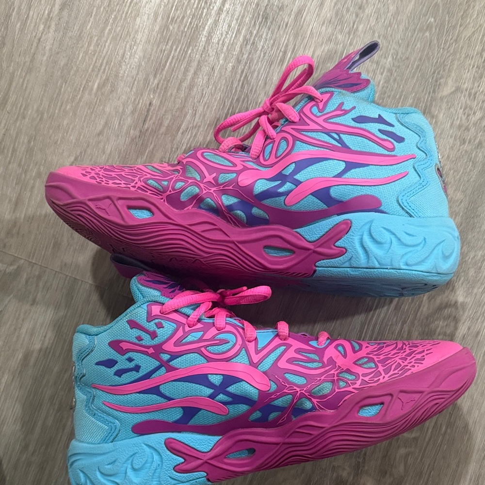 Puma Kids Pink and Teal Sneakers. Melo ball - Picture 2 of 8
